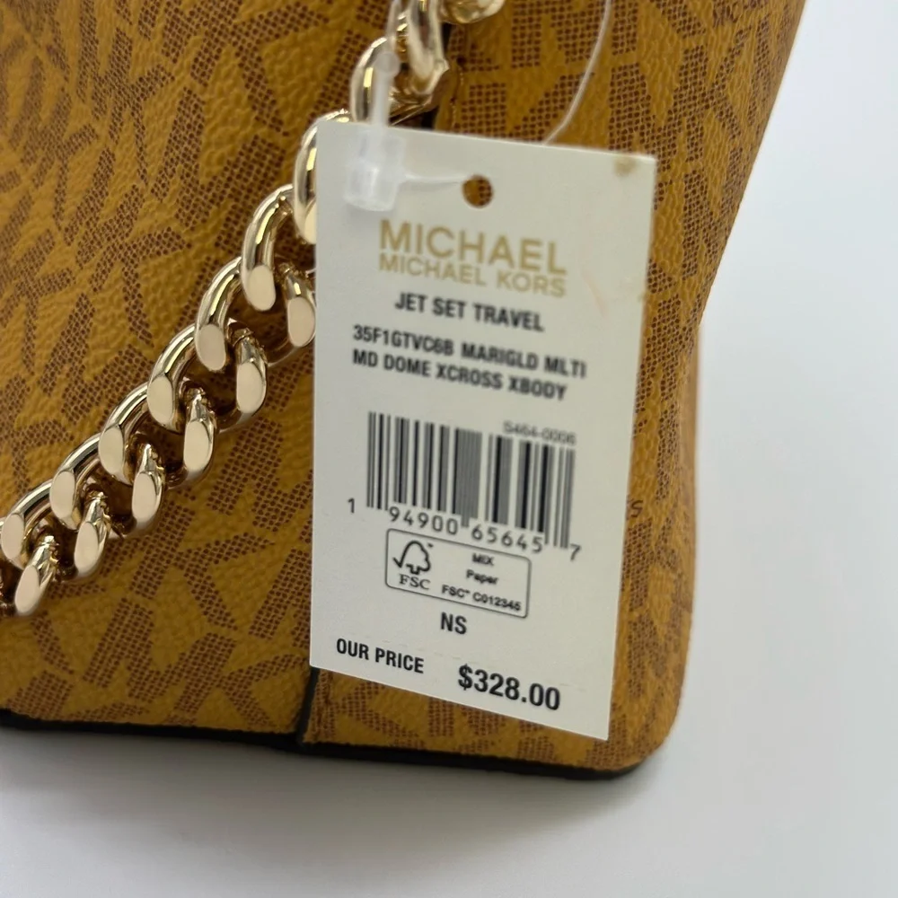 Michael Kors Gold Monogram Crossbody Bag